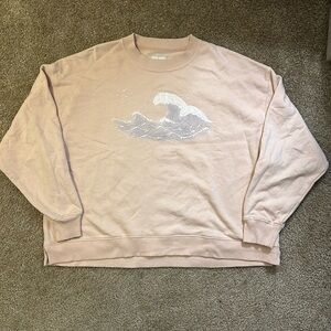 Pink American eagle wave oversized sweatshirt